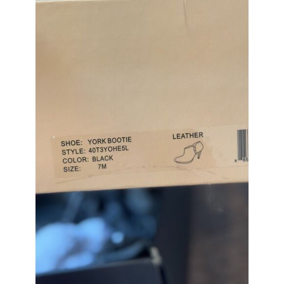 MICHAEL Michael Kors York Black Leather Stiletto Heel Ankle Booties Size 7M - Picture 4 of 7